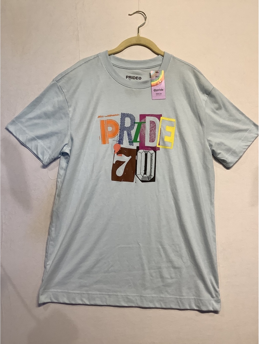 NWT Pride 70 Adult Tee Light Blue Size M